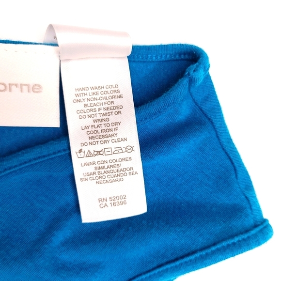 Liz Cliborne Beaded V Neck Tank Top size Medium Blue - Picture 5 of 5